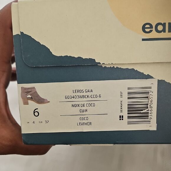 Earth Tan Heeled Boots with Peep-Toe Design - Picture 6 of 16